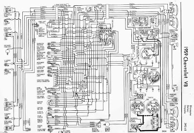 1959 Chevrolet V8 Impala Electrical Wiring Diagram | All ... cadillac tail light wiring diagram 