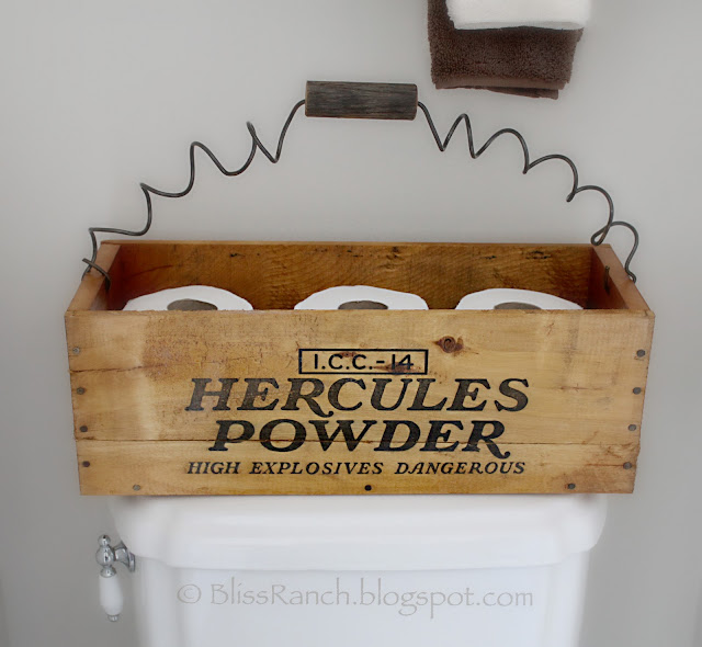 Old Wood Crate Toilet Paper Holder