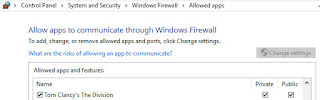 Windows 10 Firewall Settings for The Division