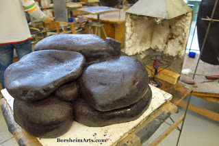 Wax Room Bronze Foundry Sculpture right side up on table