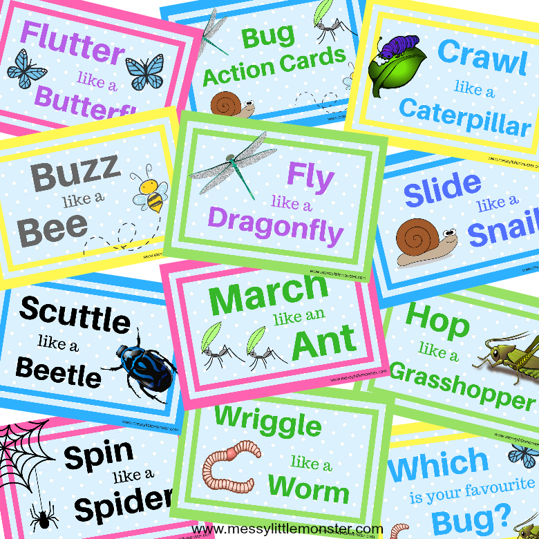 Bug Action Movement Cards Messy Little Monster Bug Action Movement Cards Messy Little Monster