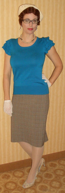 Gail Carriger in Dallas in a Plaid Skirt
