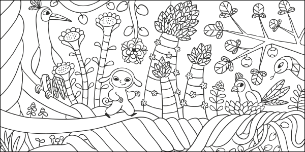 La maison du renard Coloriage Géant
