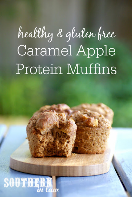 Healthy Caramel Apple Protein Muffins  low fat, gluten free, healthy, high protein, refined sugar free, clean eating friendly, protein powder recipes