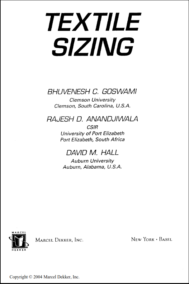 Download Free Textile Sizing Books Pdf File. Textile Education Blogs