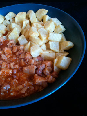 Callos con patatas fritas
