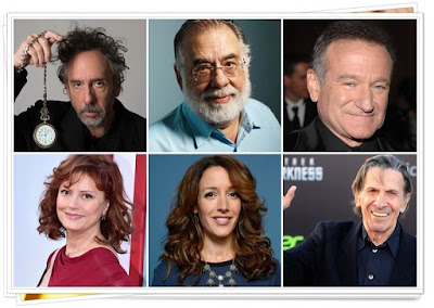 Tim Burton, Coppola, Robin Williams, Susan Sarandon, Jennifer Beals e Leonard Nimoy.