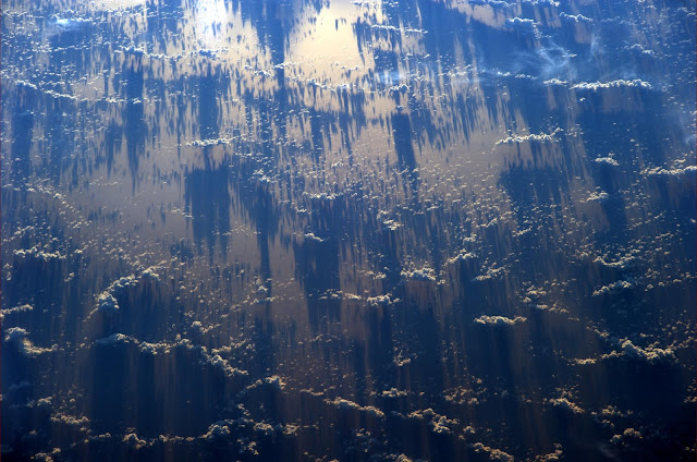 Cloud shadows on Indian Ocean seen from International Space Station