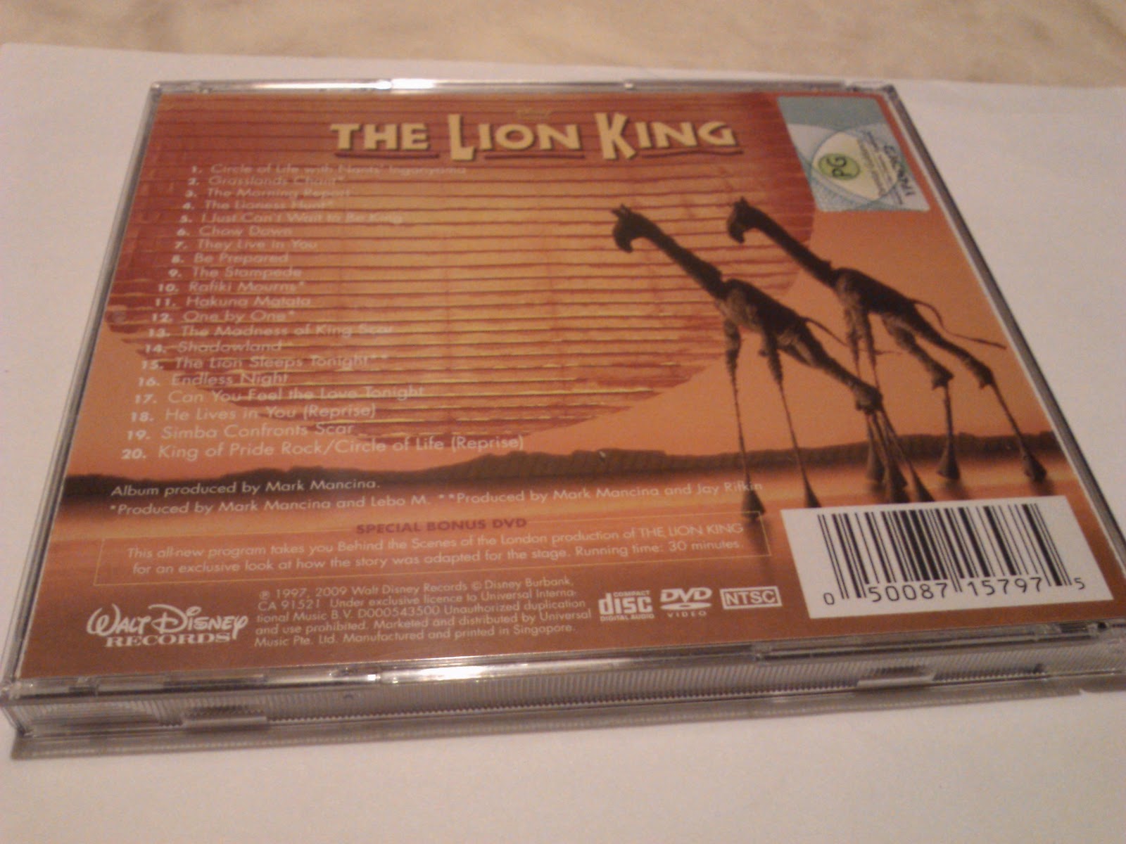SingAPraise The Lion King Musical CD