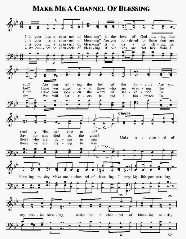 Christian Psalms Sheet Music Make Me A Channel Of Blessing