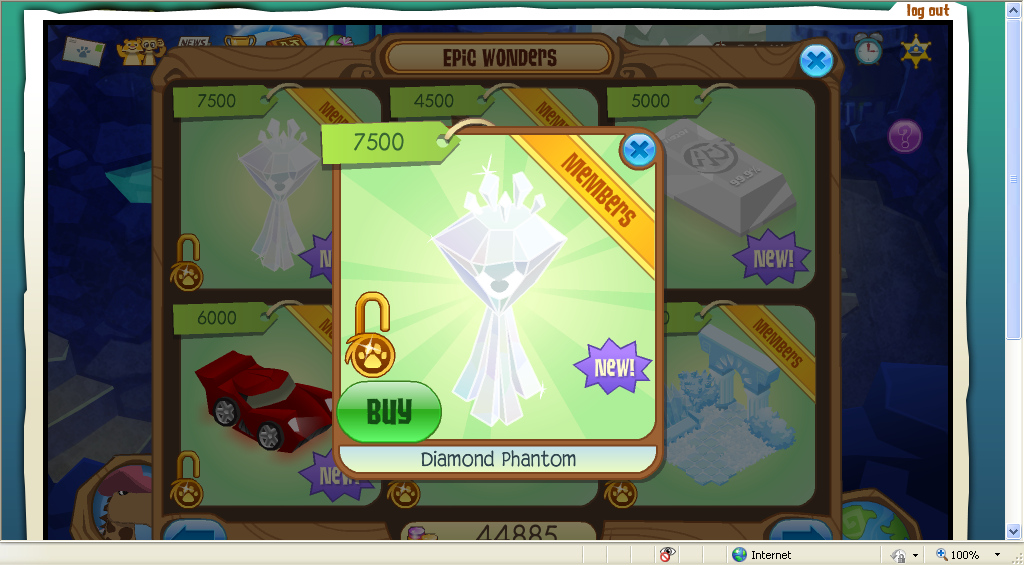 Animal Jam Tides: diamond phantom