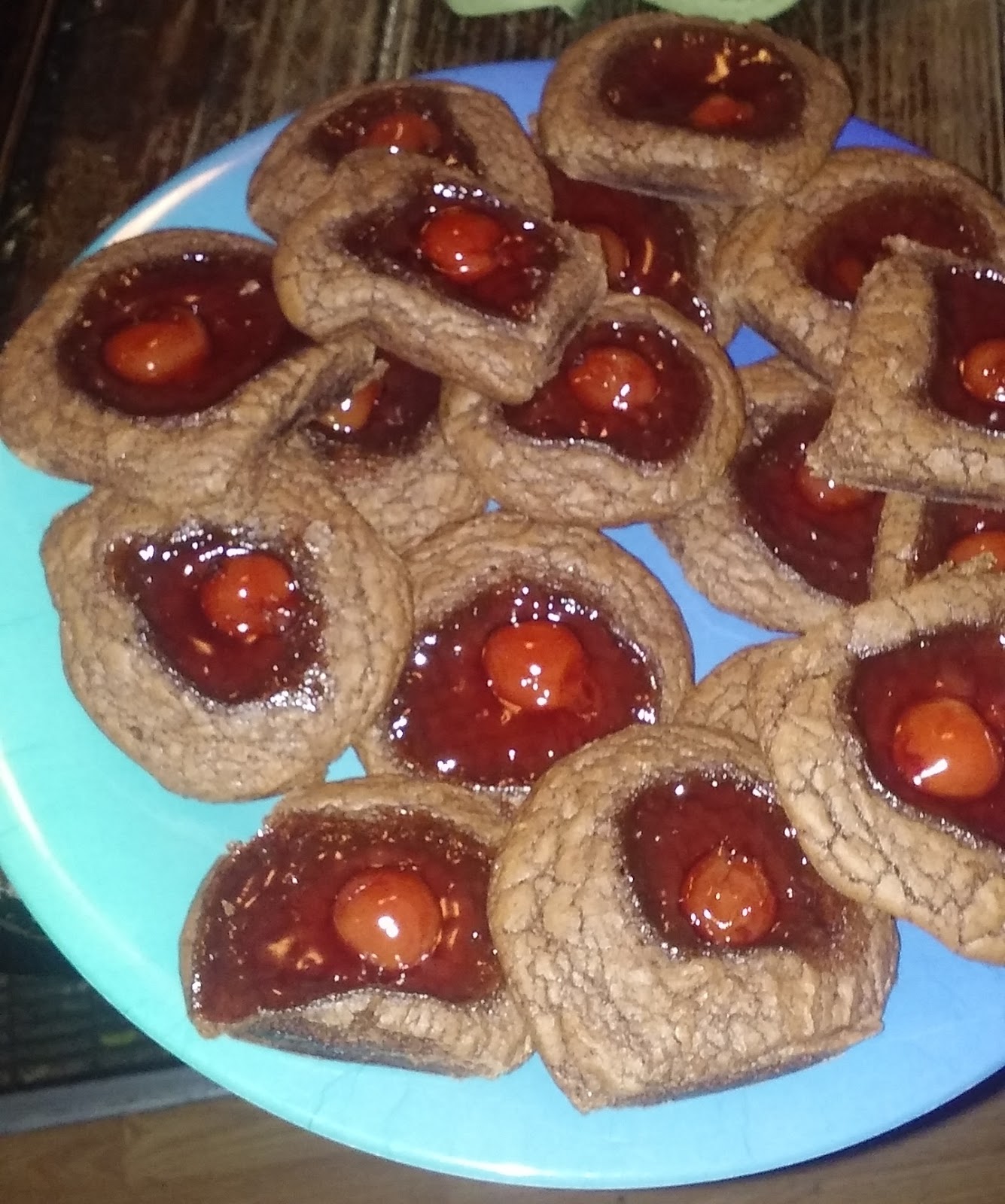 Learning As We Go Brownie Cherry Thumbprint Cookies