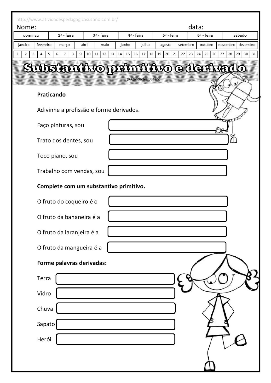 Palavras Primitivas E Derivadas 5 Ano