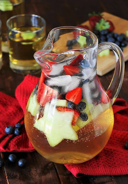 Pitcher of Red White & Blue Virgin White Sangria Image
