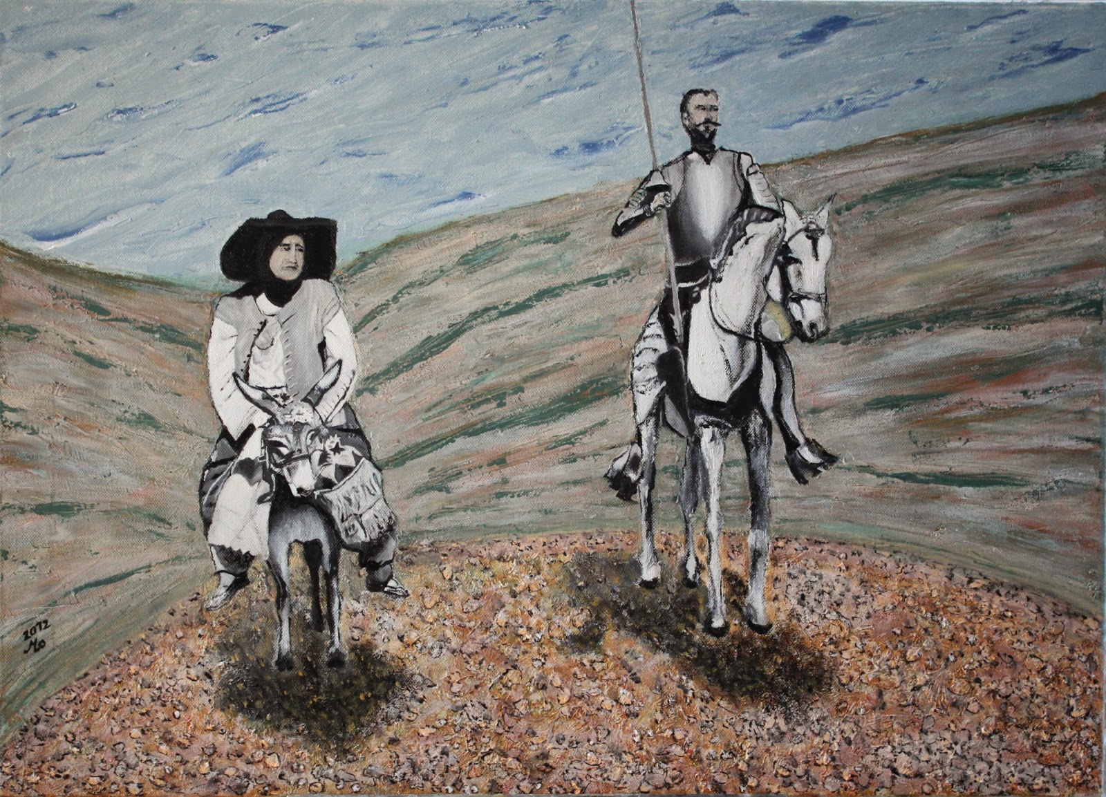 peintures et poesies Peintures Don Quichotte et Sancho Panza