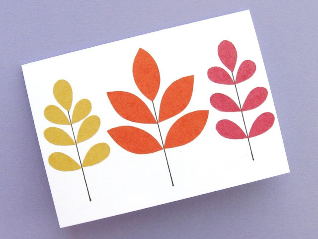 autumn leaf card tutorial leaves stuck in place