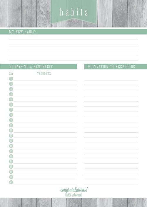 Free Printable Home Organizer - Habit Planner