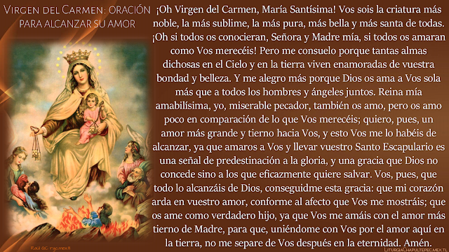 Oración para alcanzar su amor – Virgen del Carmen