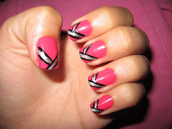 nail pink nails simple designs easy silver manicure cool styles nailart lines stripes base tips pretty short steph acrylic diy