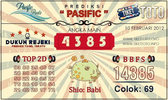 Prediksi Togel PASIFIC TIKETTOTO 10 FEBRUARI 2019