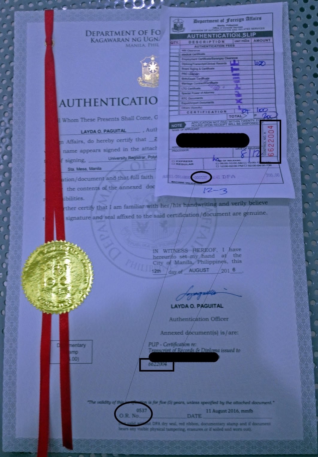 the viewing deck DFA Red Ribbon Authentication Process