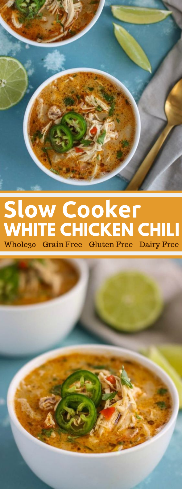 Slow Cooker White Chicken Chili #Healthyfood #winterchili Slow Cooker White Chicken Chili #Healthyfood #winterchili