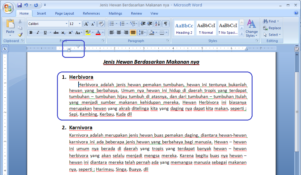 CARA MELAKUKAN FORMAT PARAGRAF PADA DOKUMEN KERJA MICROSOFT WORD