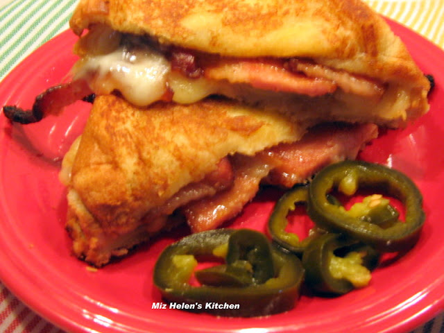 Candied Dijon Bacon Grilled Cheese With Pickled Jalapenos