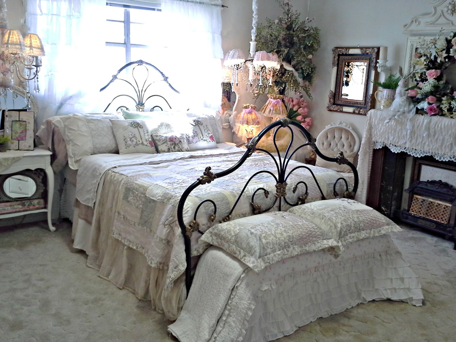 Penny's Vintage Home Spring Mantle and Bedding