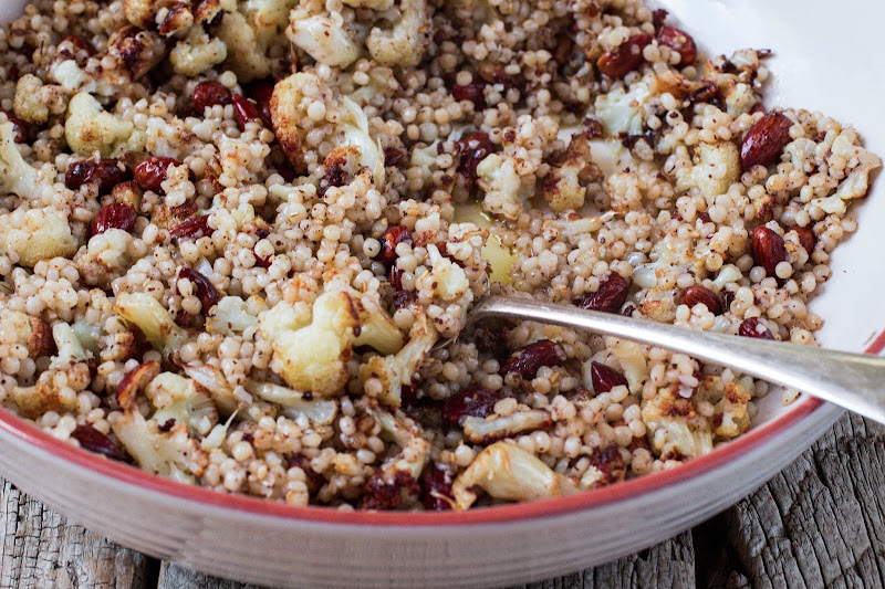 Milk and Honey Roasted Cauliflower and Israeli Couscous Salad