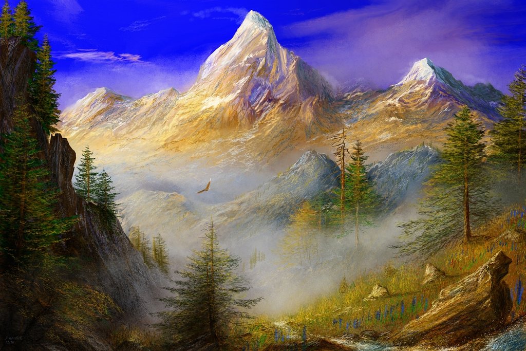 Горные вершины рисунок