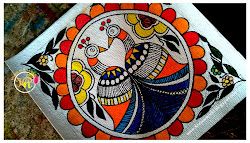 madhubani peacock painting peacocks twin paintings easy indian side bird mithila handmade folk artwork traditional tree november miniature