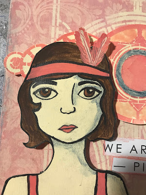 Flapper Style Art Deco Layered Mixed-Media Canvas with StencilGirl® Stencils by Sarah Donawerth