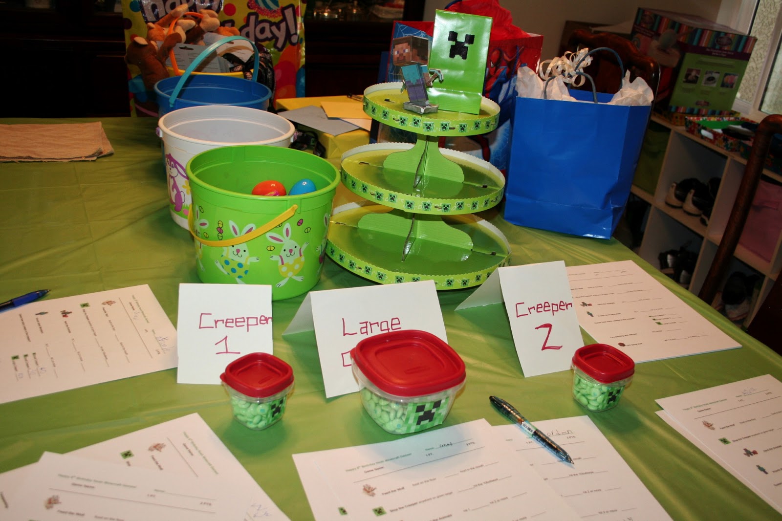 Just the 6 of Us Minecraft Birthday Party for the 8 year old boy