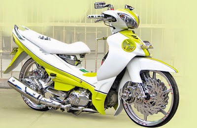 Gambar foto motor yamaha modifikasi jupiter z 2005 kuning putih terbaru