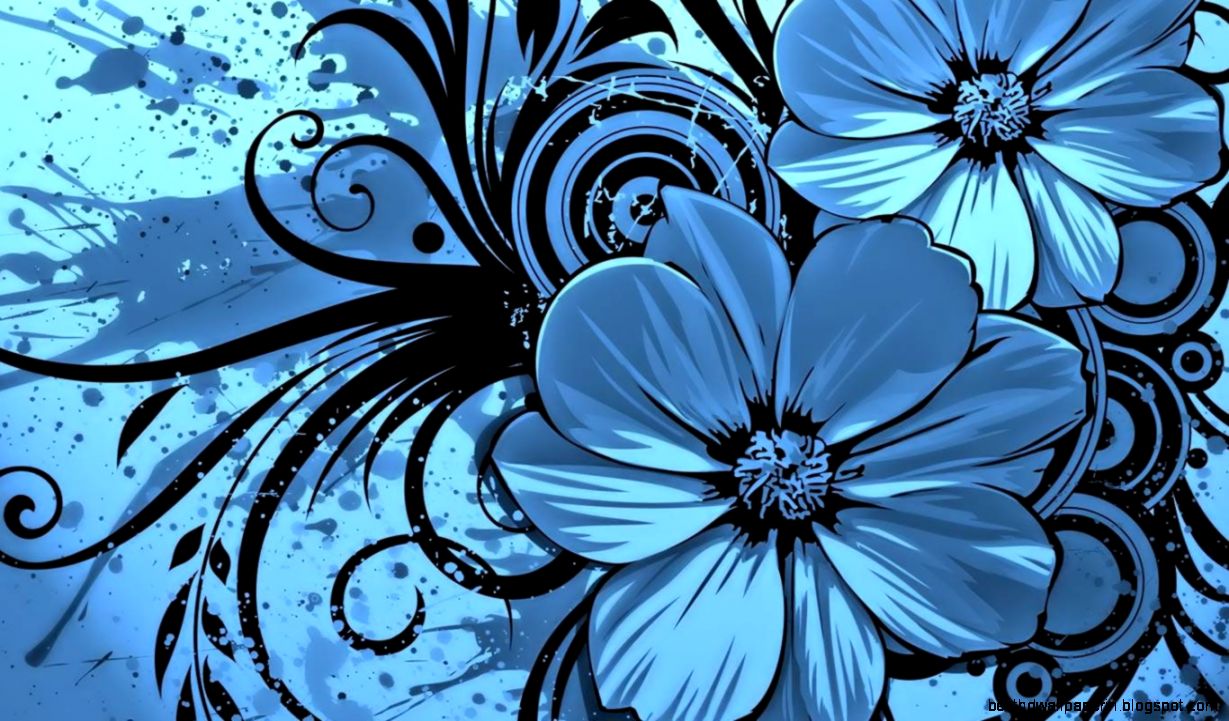 Desktop Wallpaper Gallery Hd Notebook Blue Flowers Hp  HD