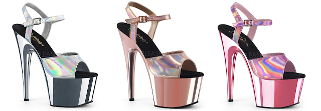 ADORE-709HGCH Silver Hologram Shoes