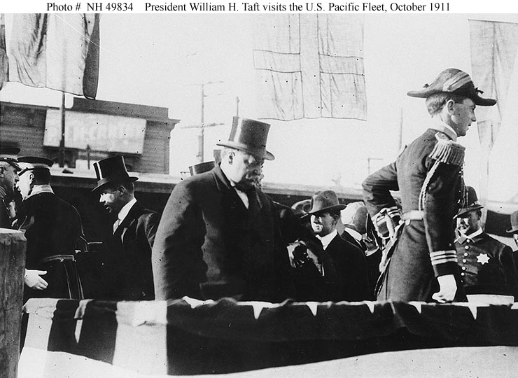 President William Howard Taft visits the U.S. Pacific Fleet, 15 October 1911