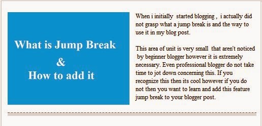 Jump Break and its use for blogging in blogger