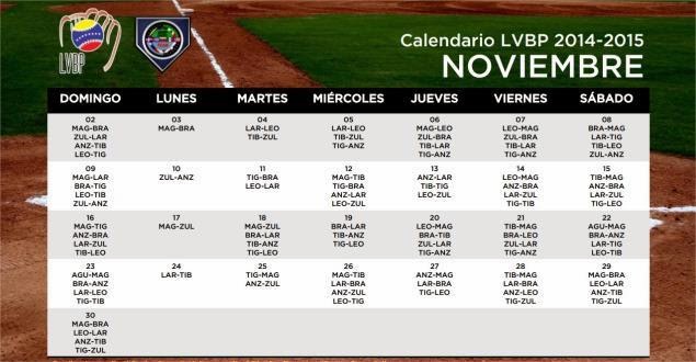 Calendario oficial del Beisbol Profesional venezolano LVBP 2014-2015  Buscar De Todo