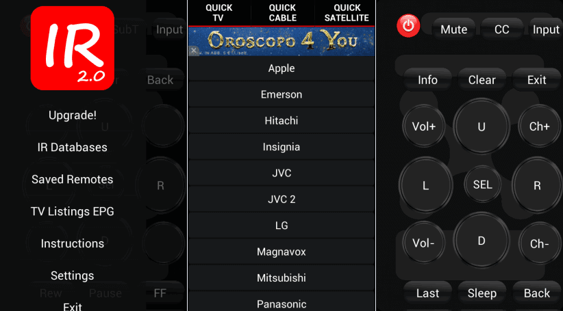 IR Universal Remote app Android