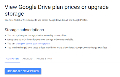 google drive storage