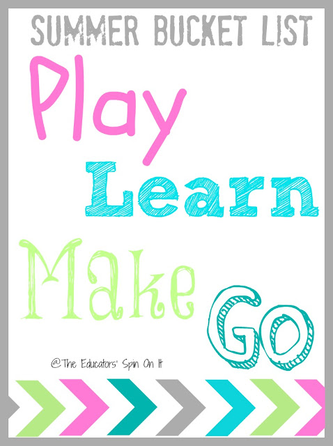 Play, Learn, Make Go a Summer Bucket List Planner Packed full of ideas for fun with your child. 