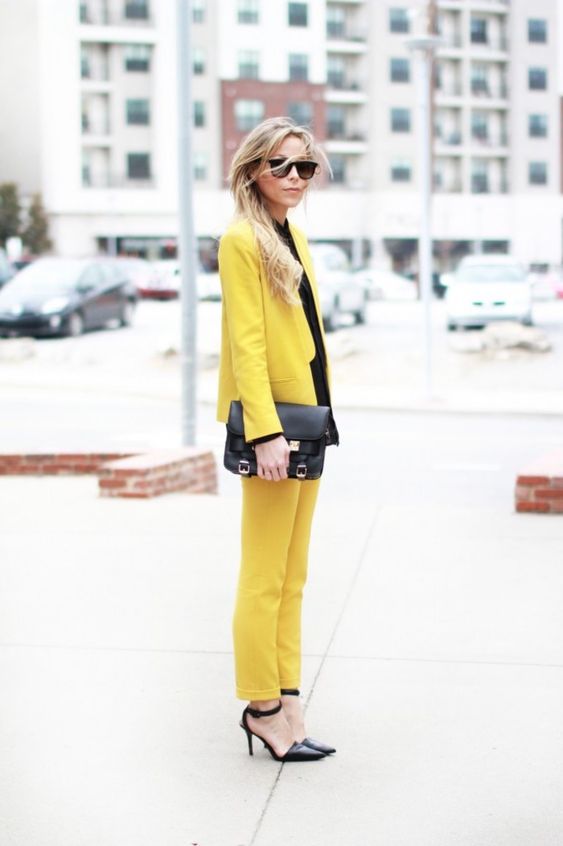 Yellow Women Pants Suits Trending Now / geeks fashion
