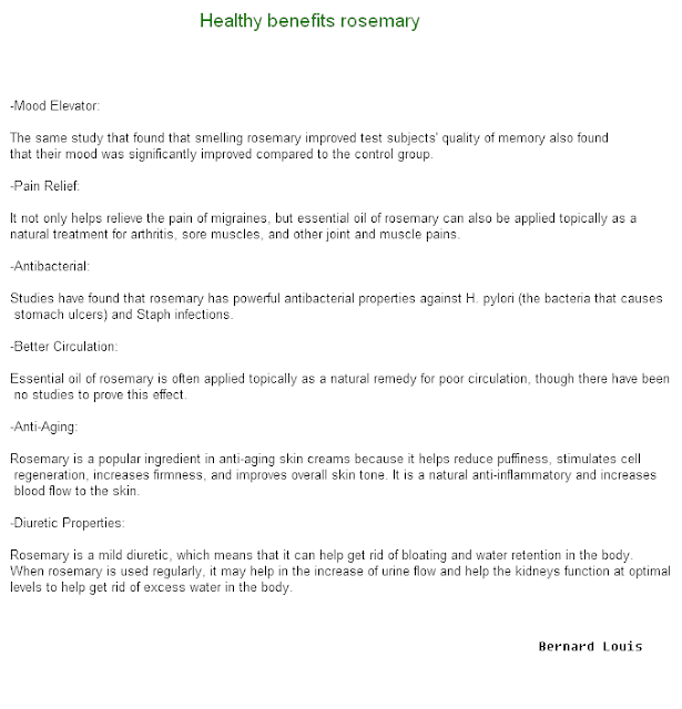 Health benefits of rosemary Healing Herbs
