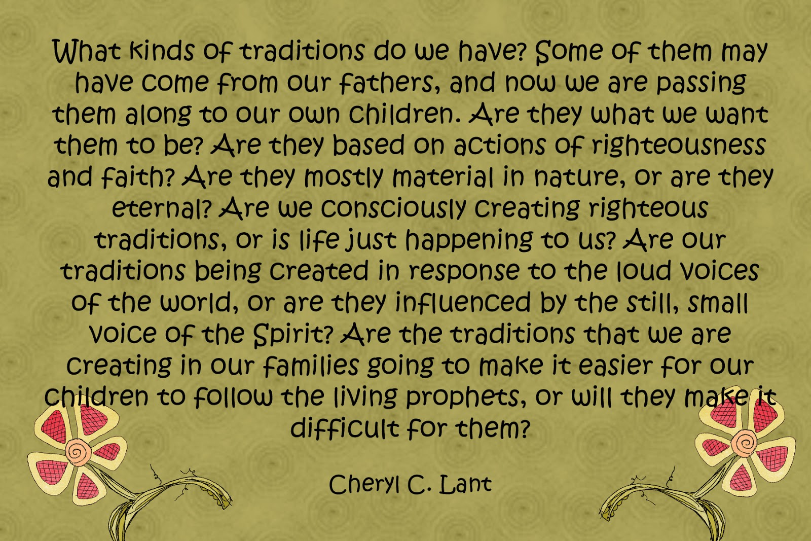 LDS Handouts: Manual 2 Lesson 18- Traditions