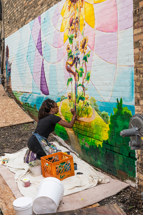 Cosmic Butterfly Design Black Cat Alley Mke Street Art Festival