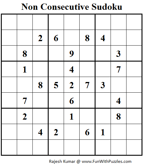 Non Consecutive Sudoku (Fun With Sudoku #163)