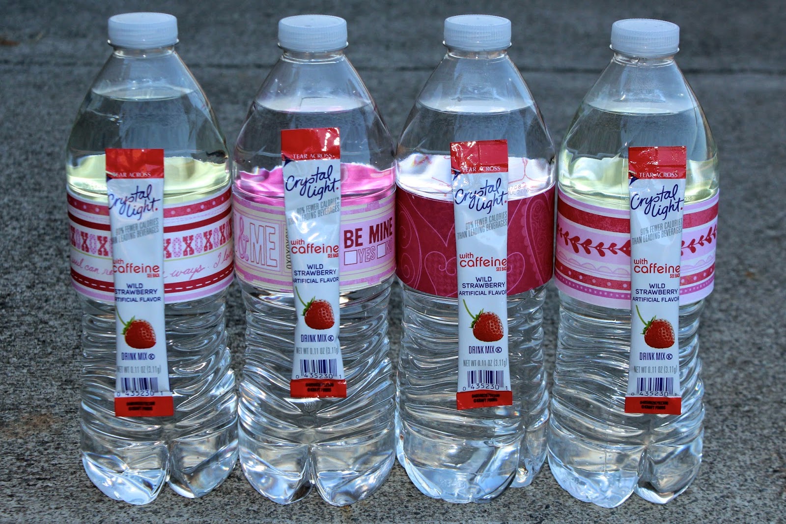 Bolling With 5 Valentine's Day Water Bottles