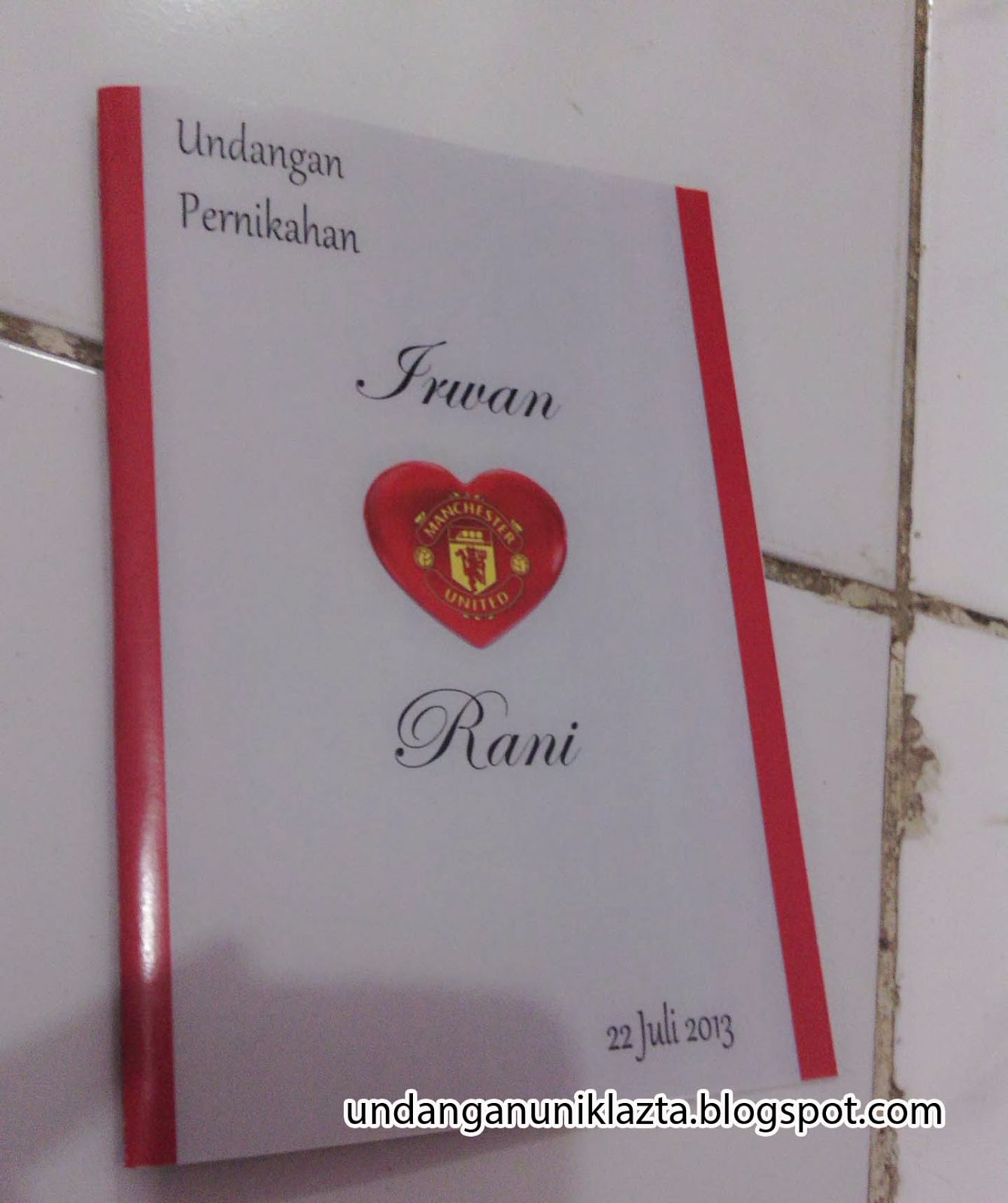 Undangan Model MANCHESTER UNITED | Undangan Unik Lazta